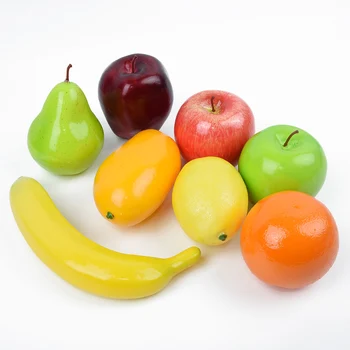 Vaisiai Lifelike 8Pcs Dirbtiniai vaisiai Ilgaamžiai Įvairovė Dirbtinis plastikinis netikras stalas 