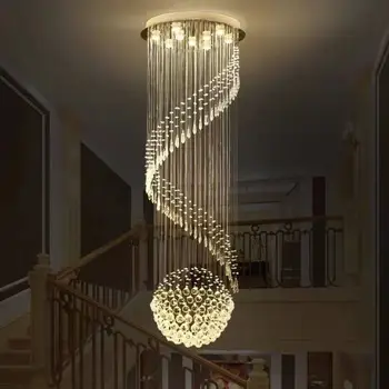 Viešbučio vestibiulio šviestuvas Pokylių salė Prabangi vila Duplex Krištolo šviesa Nestandartinis pardavimų skyrius Projekto šviesos pritaikymas
