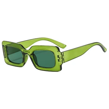 Vintažiniai maži kvadratiniai akiniai nuo saulės moterims Vyrai Mada Madingi stačiakampiai akiniai Retro vakarėlis Hip-Hop UV400 atspalviai Akiniai Oculos