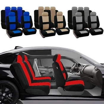 Viso komplekto universalūs automobilinių automobilinių kėdučių užvalkalai Lengvi kvėpuojantys salono padalinti suoliuko užvalkalai (pilki)