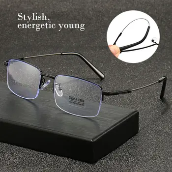 Vyrai paprasti vintažiniai klasikiniai verslo skaitymo akiniai Akių apsauga Atmintis Titano akiniai Anti-mėlyna šviesa