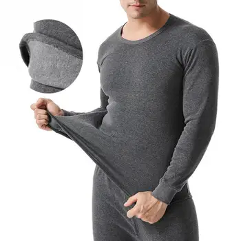 Vyriškas laisvalaikio drabužių komplektas Žieminiai vyriški termo apatiniai komplektai Šilta plona prigludusi elastinė pižama namų aprangai Poilsio drabužiai