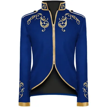Vyriškas punk retro tailcoat vyriškas madingas paltas Prince Gold siuvinėjimo kostiumas Sportinė striukė Steam Era gotikinis Viktorijos laikų stiliaus paltas
