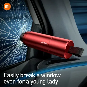 Xiaomi Baseus Nešiojamas automobilio saugos plaktukas Langas Išdaužtas žibintuvėlis Automatinis stiklo daužiklis Gelbėjimo įrankiai Automobilių priedai