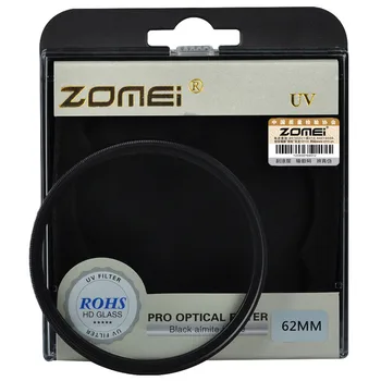 Zomei 62mm apsaugos nuo UV spindulių objektyvo filtras Canon Nikon Sony Tamron Sigma OLYMPUS Fujifilm Pentax 62mm fotoaparato objektyvas