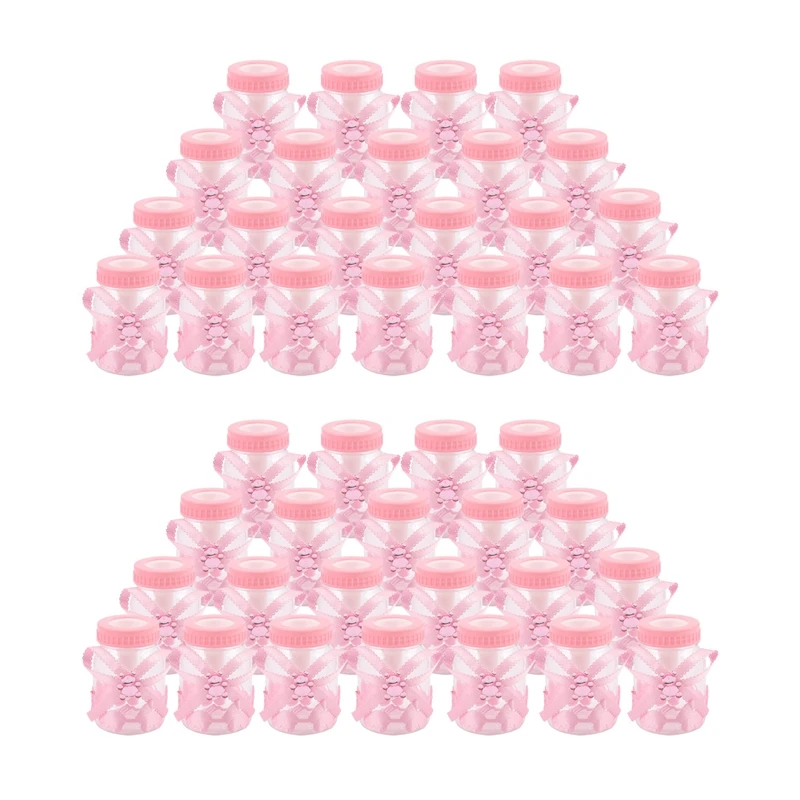 Naujas 48 x kūdikių buteliukas mini buteliukas kūdikiams 4X9cm kalnų krištolas Rožinio lokio dovana Favor Baby Girl Baby Bertism