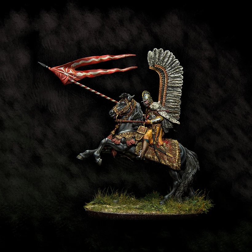 Unassambled 1/24 senovės žmogaus fantazija su arkliu Dervos figūrėlių miniatiūrinių modelių rinkiniai Nedažyti
