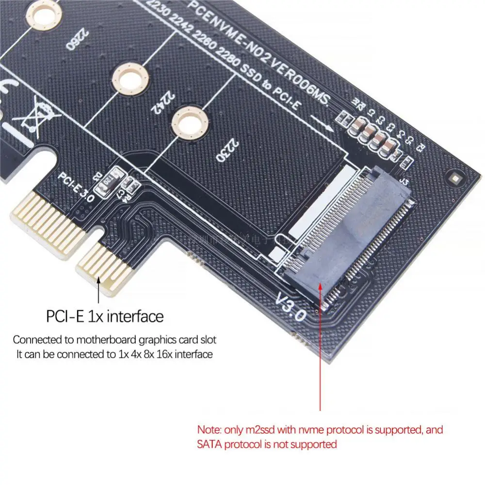1/2/3PCS PCIE į M2 SSD NVME išplėtimo kortelė M.2 NVME Į PCI-E 4X M.2 NVME SSD į PCIE adapterio kortelė PCI Express X4 X8 X16