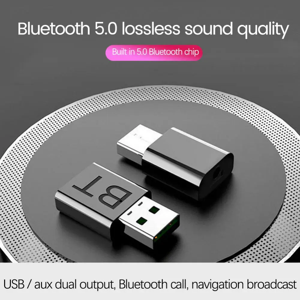 1~10PCS Bluetooth 5.0 siųstuvo imtuvas 5.0 + EDR perdavimo/priėmimo du viename Bluetooth 5.0 adapteris USB 3.5mm AUX adapteris