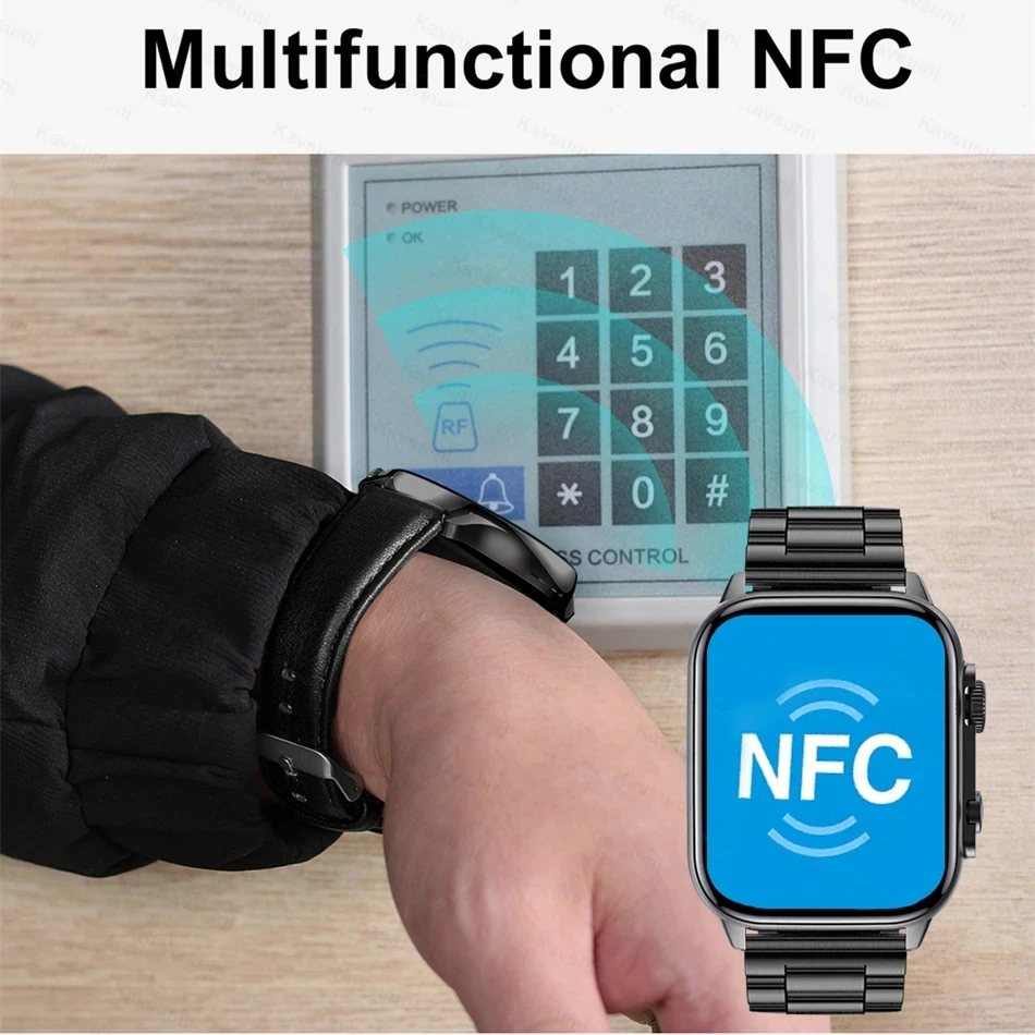 2023 HK95 Ultra išmanusis laikrodis Vyrai Moterys NFC AMOLED ekranas Išmanusis laikrodis 