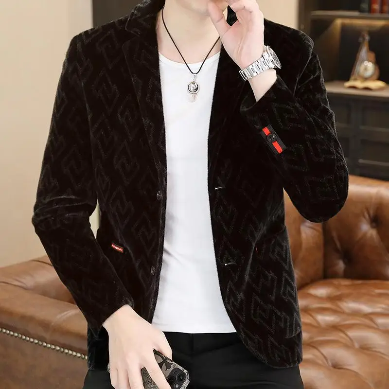 2023-Naujas vyrų mados verslas Slim Trend Solid Color Canary Fashion Gentleman British Style Breathable Casual Handsome Blazer