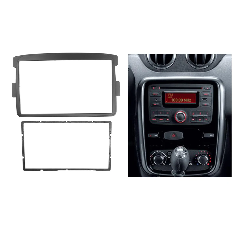 2Din Car Fascia for RENAULT Duster Logan Dacia Stereo Fascia Panel Dash Mount Installation Car DVD Frame Kit In-Dash