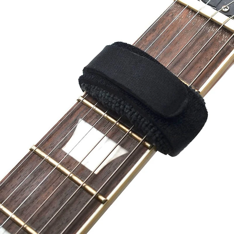 4PCS gitaros stygų nutildymo gitaros pluošto juostos sklendė, reguliuojami fretboard nutildymo dirželiai, muzikos instrumentų priedai