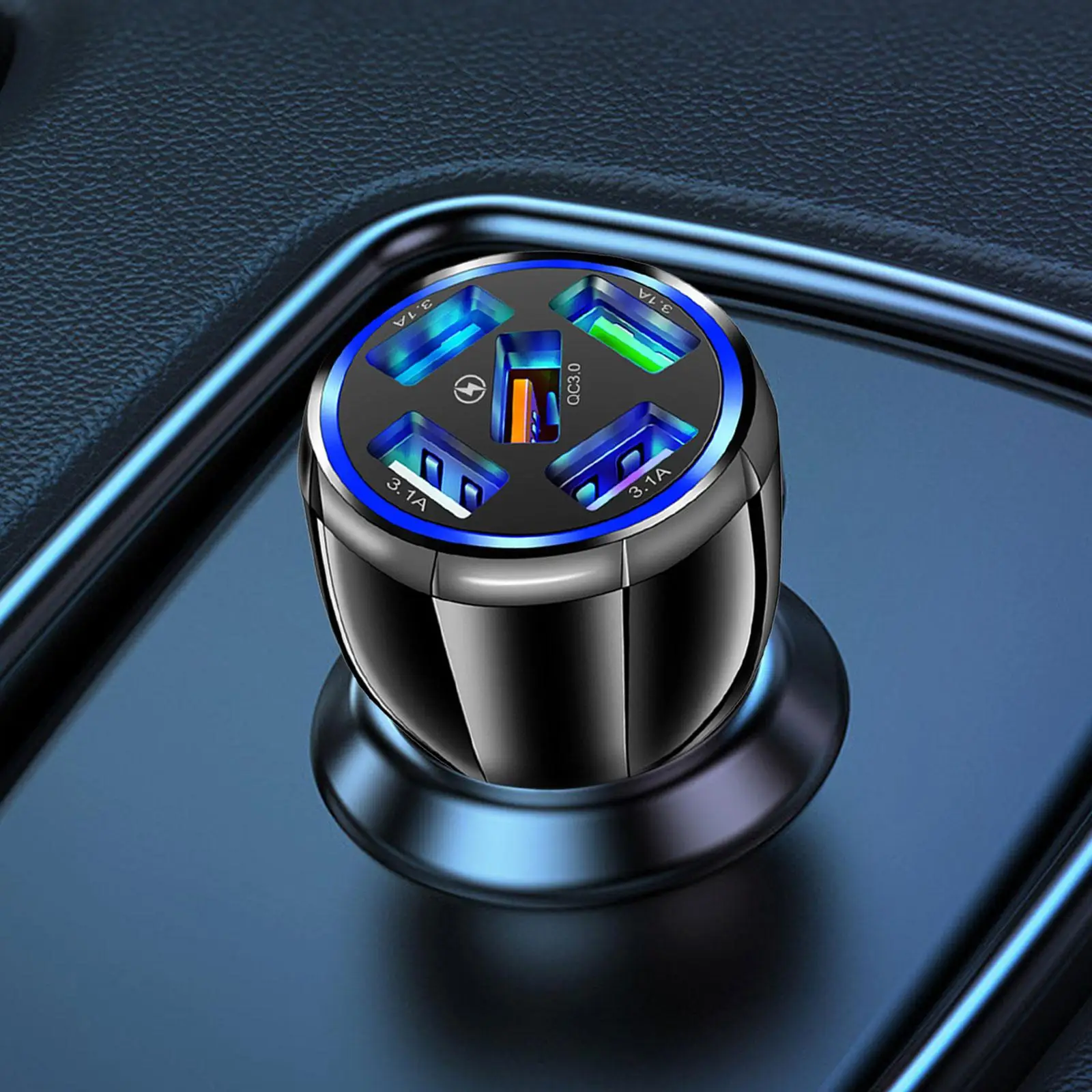 5 prievadas Greitas automobilinis įkroviklis Kelių prievadų greitas įkrovimas USB QC3.0 greito įkrovimo automobilinis įkroviklis Automobilinis telefono įkroviklis GPS automobiliams