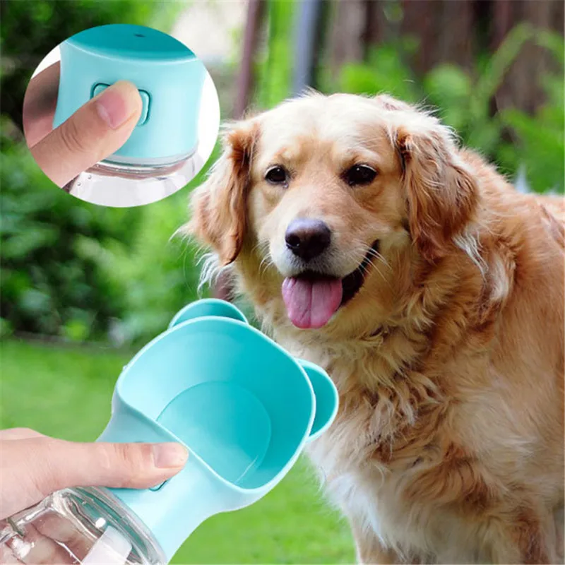 500ml Nešiojamas naminių gyvūnėlių vandens butelis šunims Katės Kelionės Šunų vandens dubuo Kačių šėrimo puodelis Lauko šunų vandens dozatorius