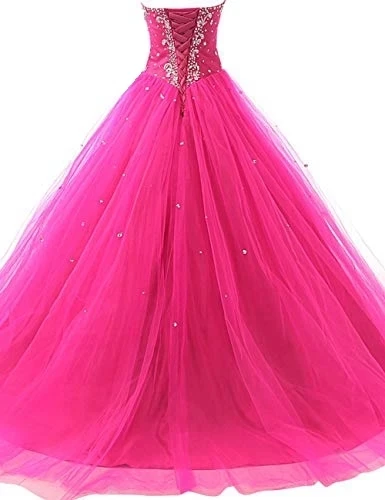 ANGELSBRIDEP Luxury Crystal Sweetheart Quinceanera suknelė Vestidos de 15 Anos grindų ilgio oficiali vakarėlio balinė suknelė Korsetas atgal