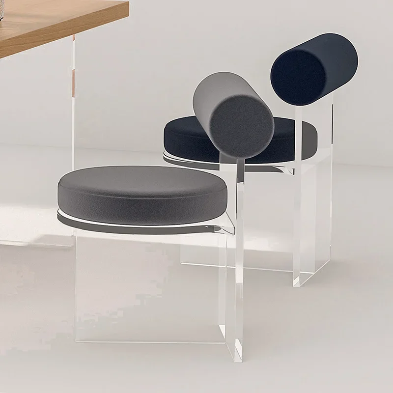 Akrilo dinning kėdė Skaidri kėdė Atgal į namus Modernus paprastas miegamojo makiažo kėdė Dizainerio baldai Muebles прозрачный стул