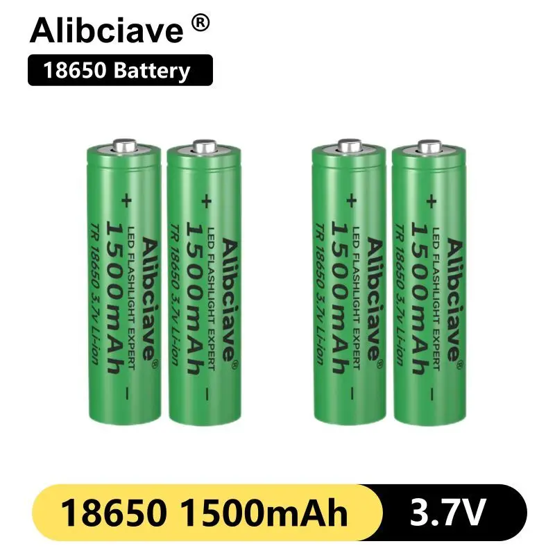 Alibciave Nauja 18650 Li-Ion baterija 1500mAh įkraunama baterija 3.7V LED žibintuvėlio žibintuvėlio ar elektroninių prietaisų baterijai