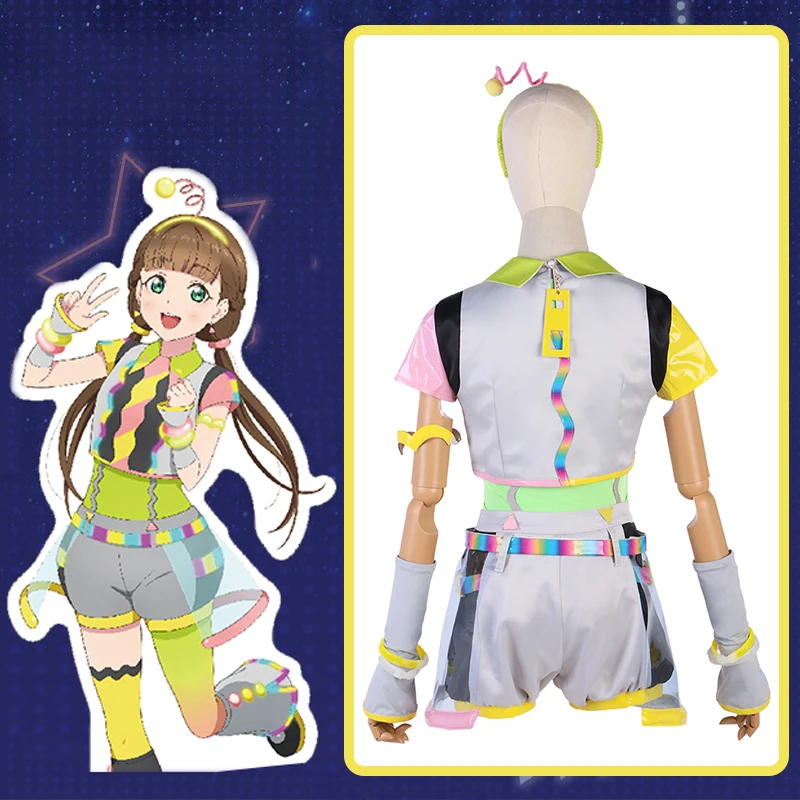 Anime Lovelive cos Liella! Sakurakoji Kinako Vitamin Summer Cosplay kostiumas Šviečiantis sceninis uniforminis kostiumas