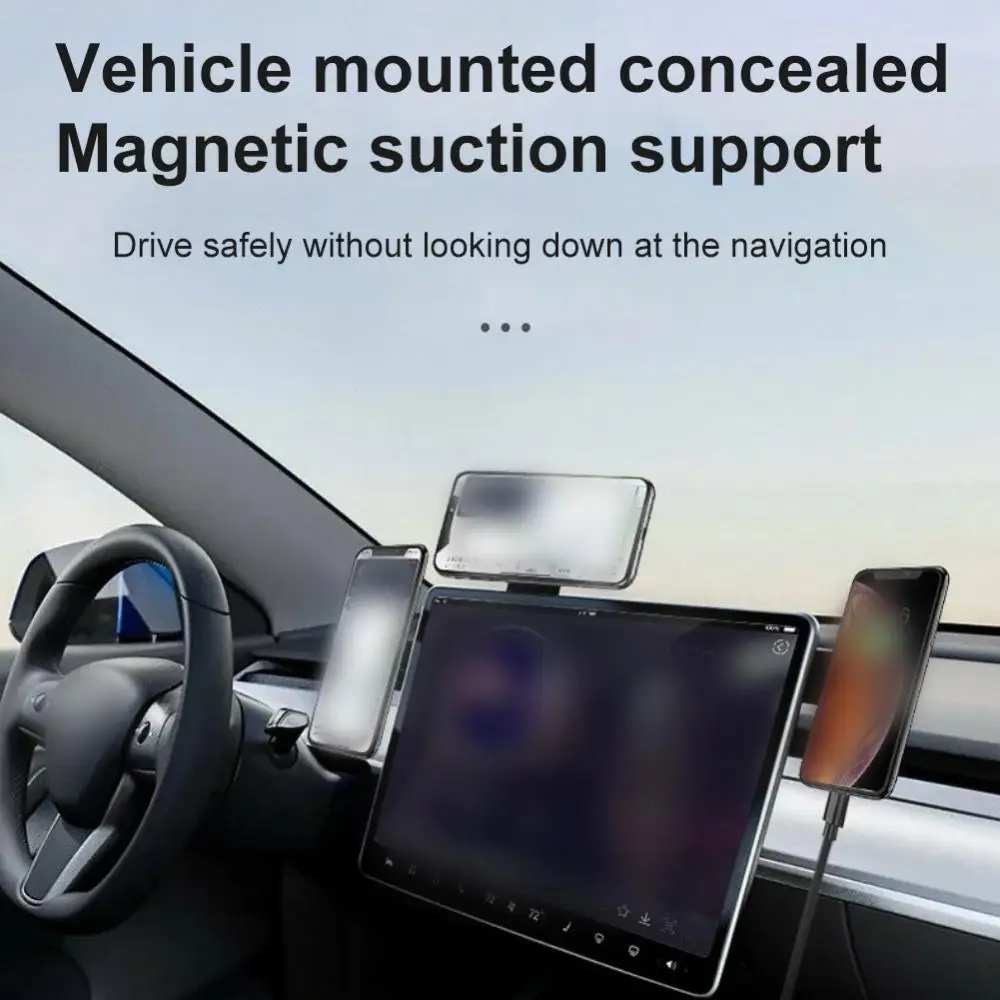 Automobilio magnetinio mobiliojo telefono laikiklio laikiklis Tesla Model 3 centrinis valdymo ekranas Magnetinio siurbimo mobiliojo telefono laikiklis