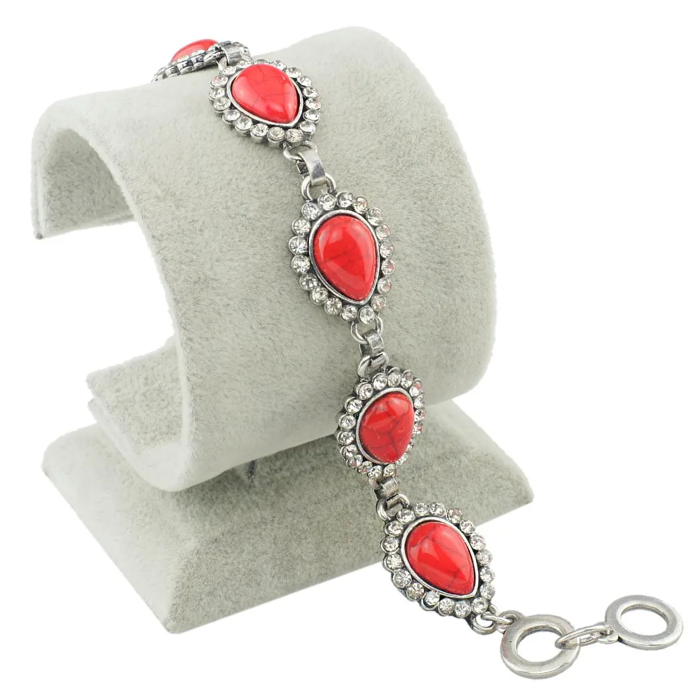 Beautiful Tear Drop apyrankės: sukurtos raudonos prašmatnios grandinėlės apyrankės & Bangles moterims Fasion Jewellery S281