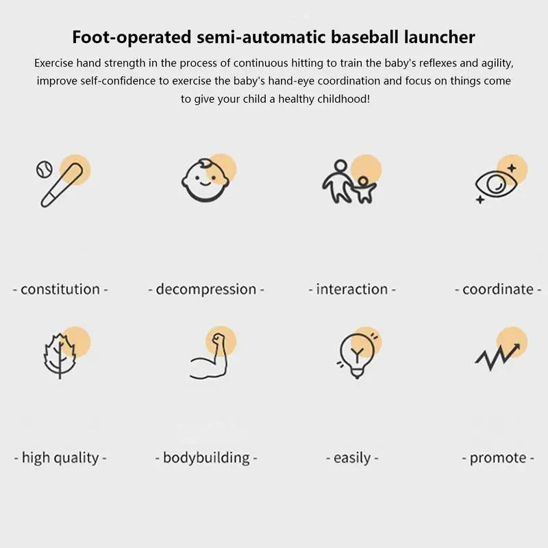 Beisbolo ąsočio mašina Automatinė išstūmimo mašina vaikams Sklandi išvaizda Sporto įranga beisbolo naujokams