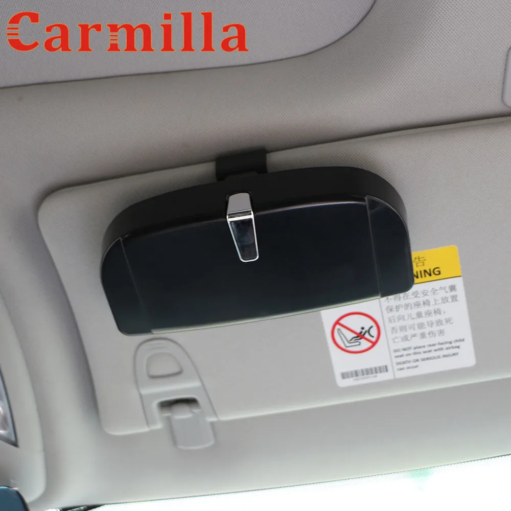 Carmilla Car Saulės skydelio kortelių akiniai Akiniai nuo saulės Laikymo dėžutė Volkswagen VW Jetta Golf 4 5 6 7 CC Tiguan Passat Polo