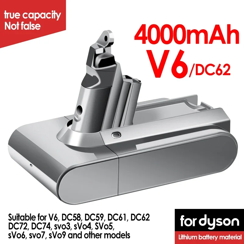 Dyson V8 V7 dulkių siurblio baterija SV10 5000mAh 21.6V pilna/pūkuota/gyvūnų valymo baterija ir 4.0mAh pakaitinė ličio jonų baterija