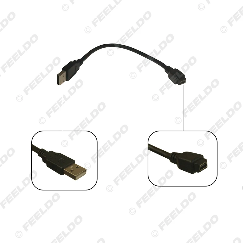 FEELDO automobilio garso įvesties laikmena Duomenų laidas Mini USB į 2.0 kabelio adapteris Nissan Ford GM MG USB AUX kabelis