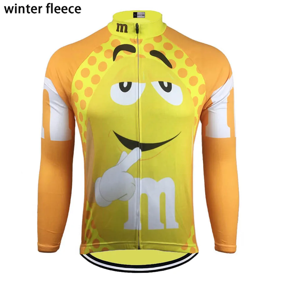Geltonas dviračių marškinėliai Ilgomis rankovėmis dviračių drabužiai dviratis žiemos vilna ir be vilnos ropa ciclismo mtb džersis