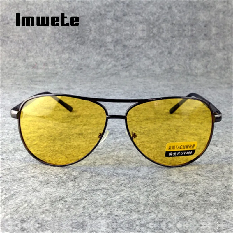 Imwete Poliarizuoti akiniai nuo saulės Vyrai TAC akiniai nuo saulės Moteris Vyras Naktinis matymas Vairavimo akiniai Akiniai UV400 Geltonas lęšis Akiniai
