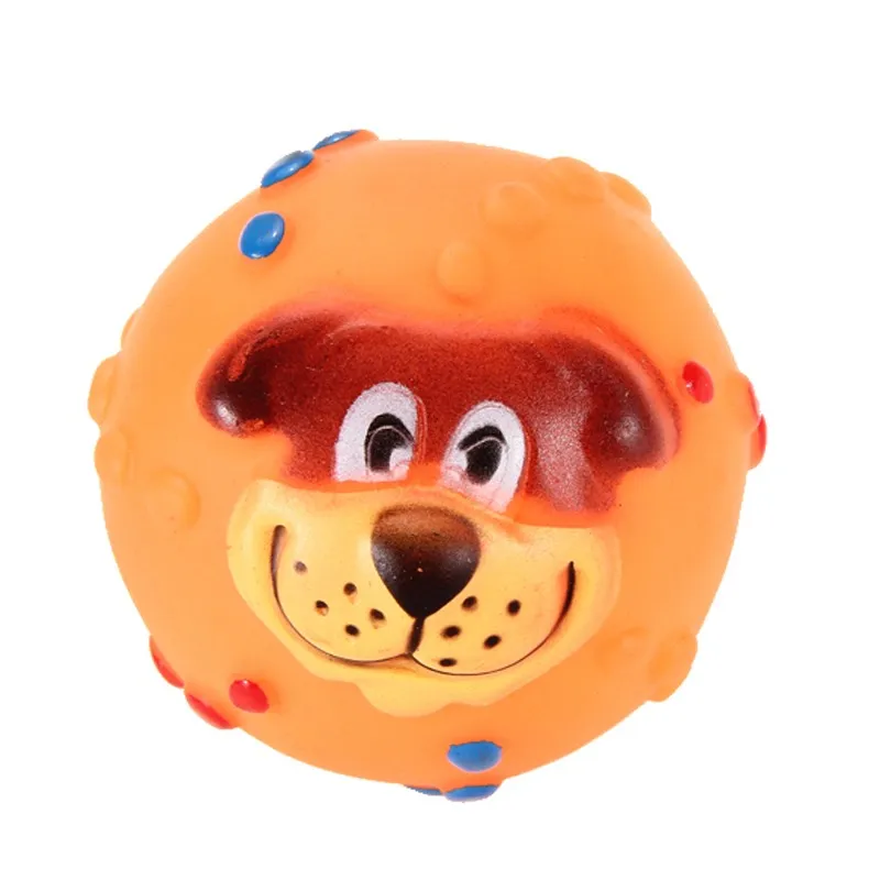 Juokingas naminis šuo Kamuolys Žaislas Šuns veidas Garsas Girgždantys žaislai Minkštas guminis kramtymas Garsas Rutuliniai žaislai
