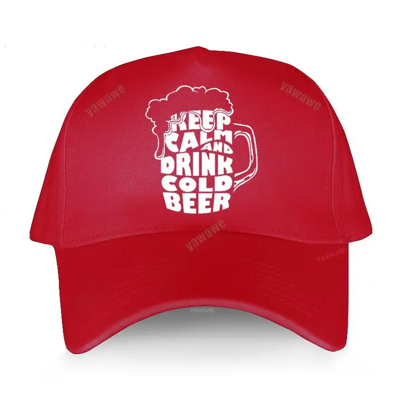 Karštas pardavimas medvilnės kepurės prekės ženklo kasdienė lauko žvejybos kepurė Keep Calm Drink Cold Beer unisex fashion Beisbolo kepuraitė originalios vyriškos kepurės