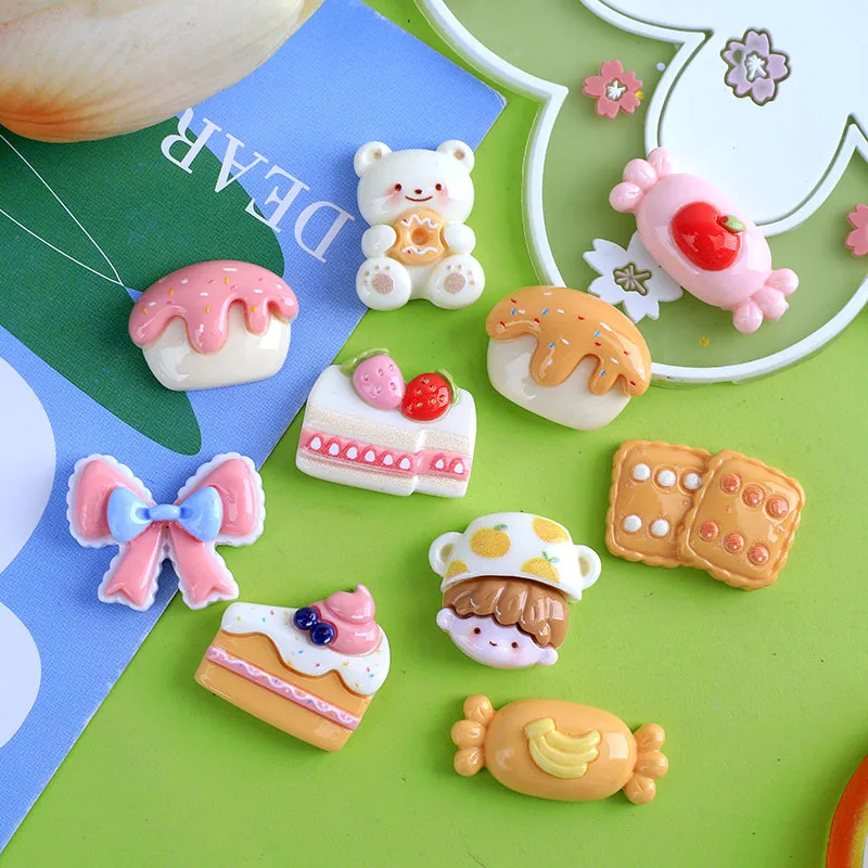 Kawaii animacinių filmų gyvūnų tortas saldainių plokščiadugnė derva ShellieMay kabošono iškarpų knygos dekoravimas 