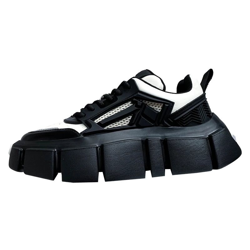 Lifto dizaino batai vyrams Madingi sportiniai laisvalaikio balti batai Stori padai Aukštis Padidinti 6cm Natūralios odos tėčio batai Vyriški