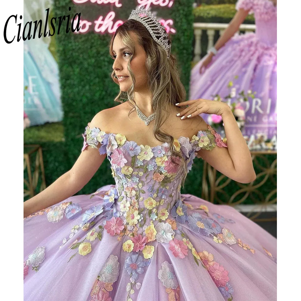 Lilac Quinceanrea suknelės 2023 Mieloji XV Para Eventos Especiale Sweet 16 Princesė Vestido De 15 Quinceañera 2024