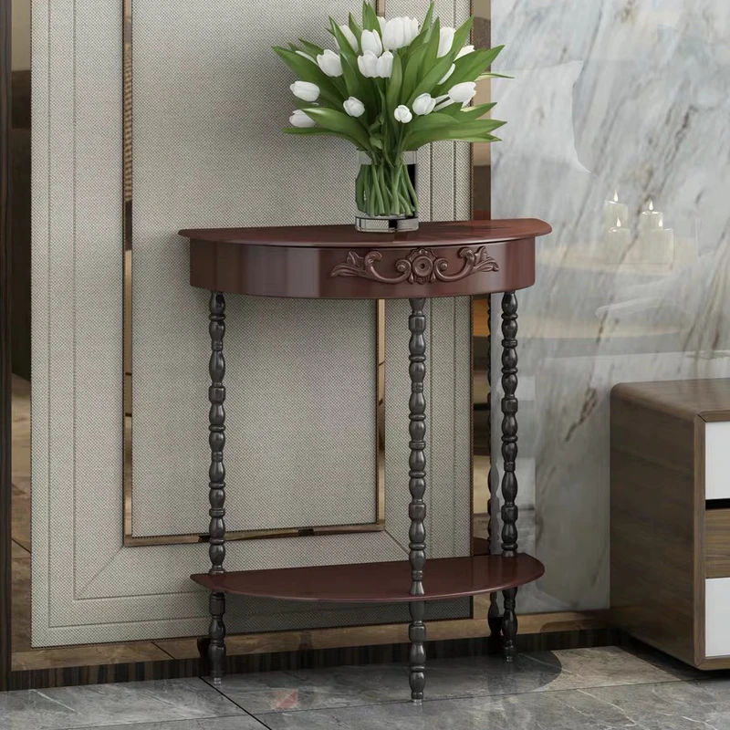 Medinis konsolės stalas prieškambariui Svetainė Įėjimas Retro šoninis staliukas Europietiško stiliaus medinis siauras konsolės stalas Namų baldai
