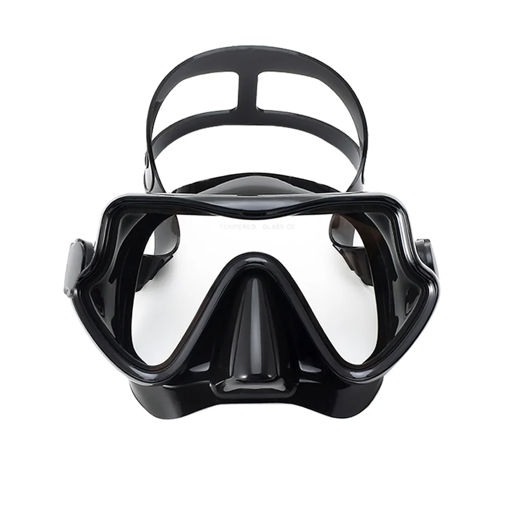 Nardymo kaukė Plaukimo akiniai Scuba Snorkel silikoninis sijonas Grūdintas stiklas Panoraminis HD suaugusiems Jaunimui Anti-Fog su nosies dangteliu