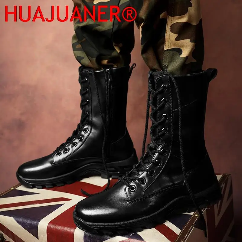 Natūralios odos kulkšnies batai Vyrai Lauko oda Žieminis kailis Šilti vyriški batai Armijos medžiokliniai batai vyrams Batai Laisvalaikio juodi batai
