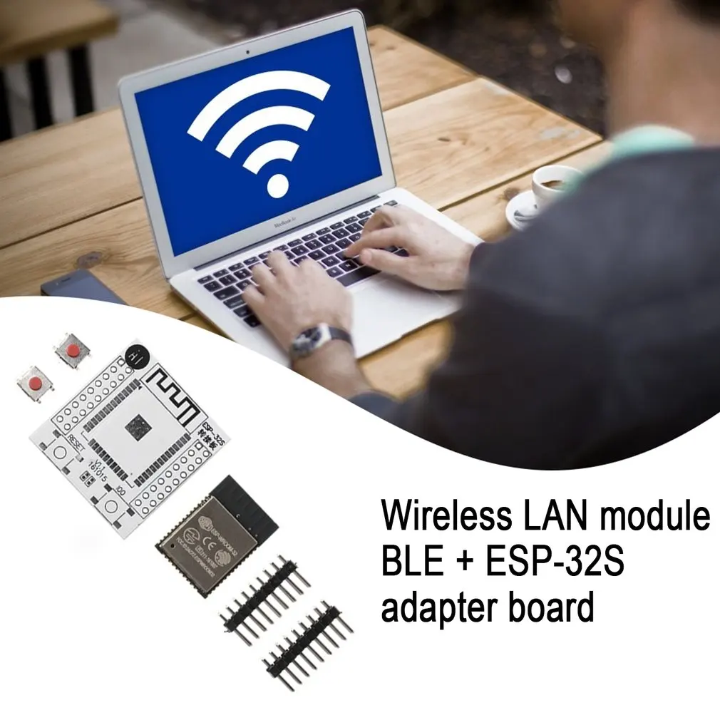 Praktiška ESP-WROOM-32 Wifi IoT Wlan BLE modulis + ESP-32S ESP32 adapterio plokštė 2.54mm žingsnio ESP-32S ESP32 adapterio plokštė