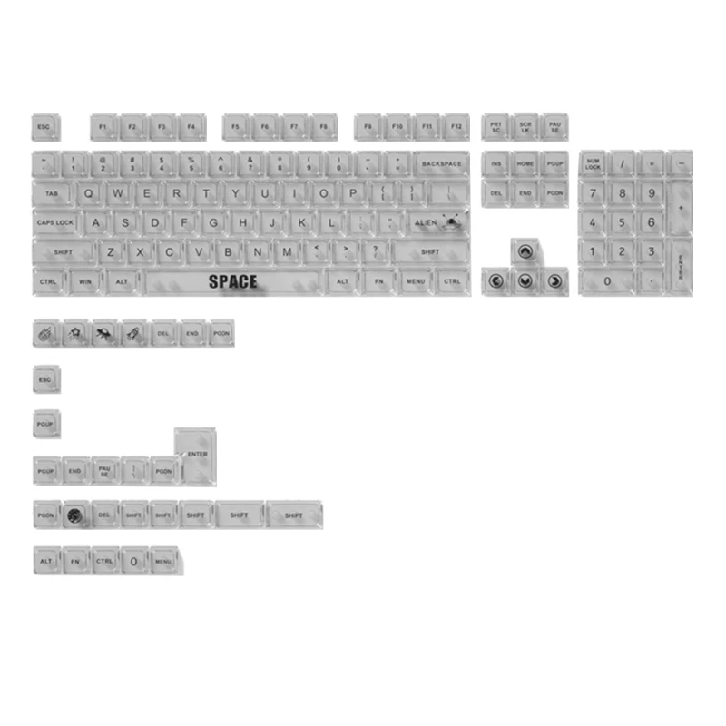 RGB foninio apšvietimo klavišų dangteliai MDA mechaniniam klaviatūros pritaikymui ANSI išdėstymas 132Keys klaviatūros klavišų dangtelio rinkinys dropship