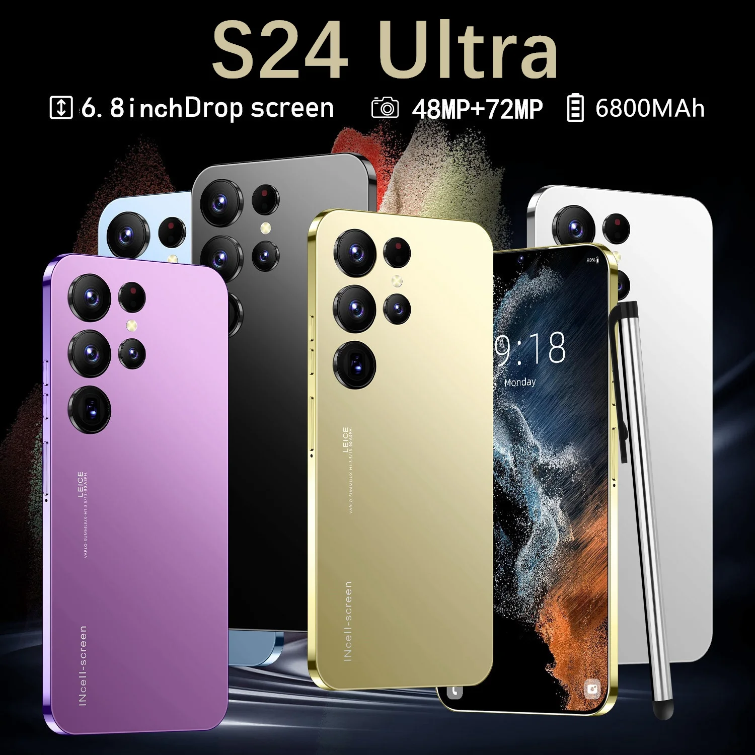 S24 Ultra mobilieji telefonai 6.8 HD ekranas Originalus 