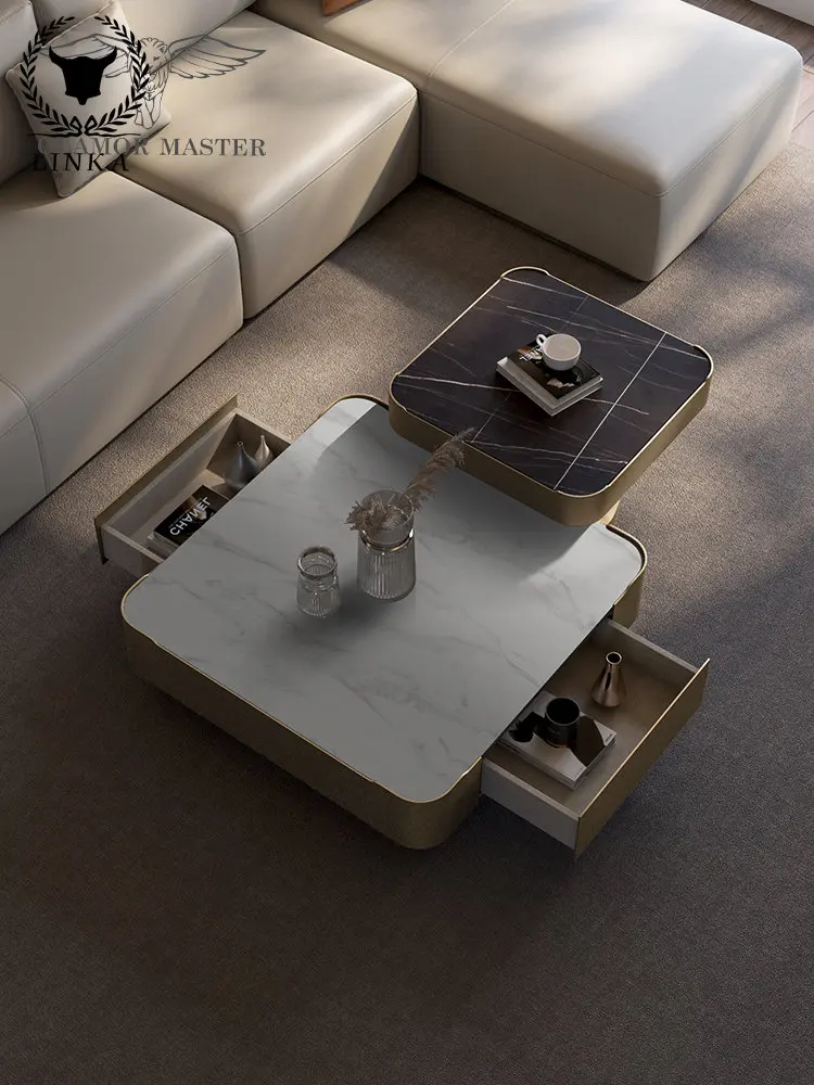 Shaker kavos staliukas lengvas ir prabangus derinys kūrybingas modernus minimalistinis itališkas minimalizmas Šiaurietiško marmuro kavos staliukas