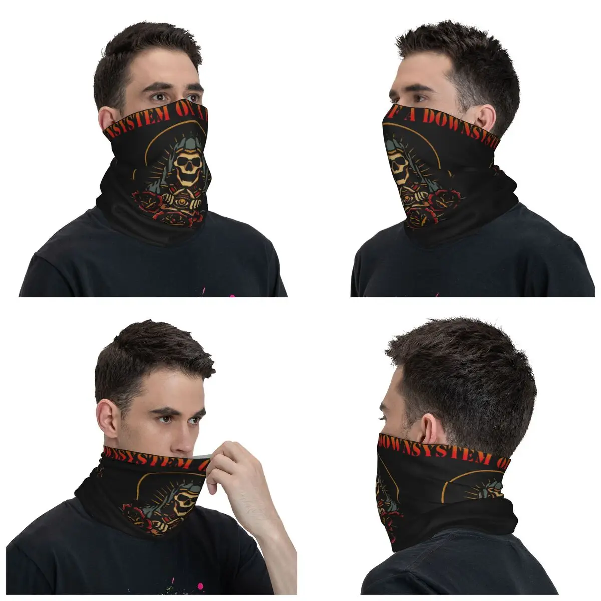 Skull SOAD Heavy Metal Wrap Scarf Accessories Neck Cover System Of A Down Band Bandana Riding Headwear for Men Women All Season