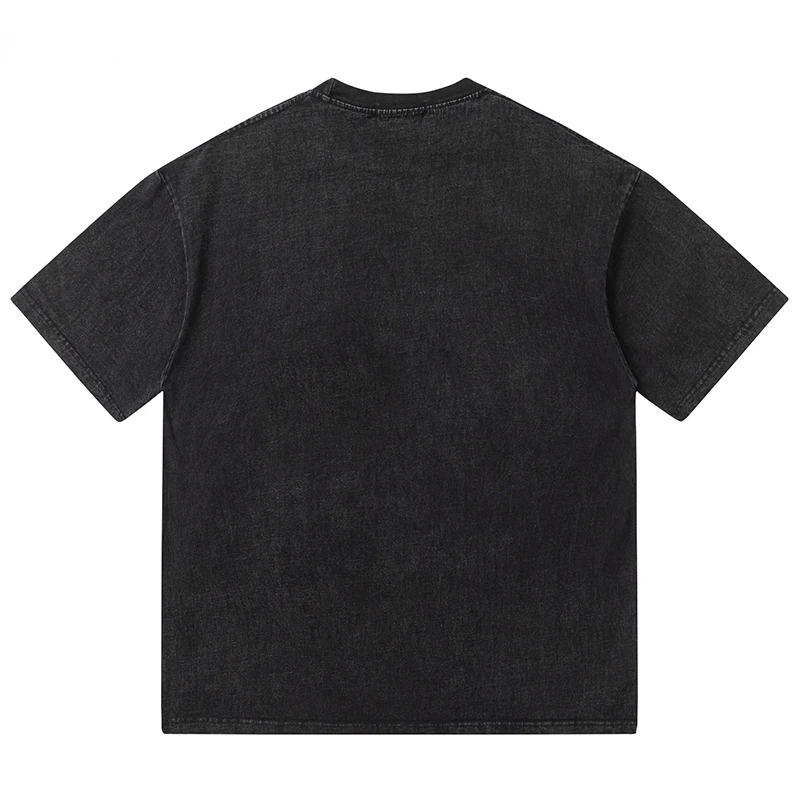 Summer Men Washed Trumpomis rankovėmis marškinėliai Hip Hop Vintage Funny Graphic T-Shirts Streetwear Harajuku Casual Cotton Tops Tees Unisex