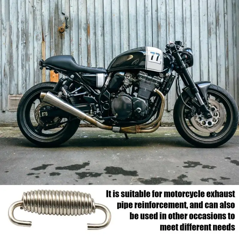 Universalūs motociklų išmetimo spyruoklių kabliukai Nerūdijančio plieno išmetimo priekinės vidurinės jungties vamzdis Metalinės spyruoklės Moto modifikuoti priedai