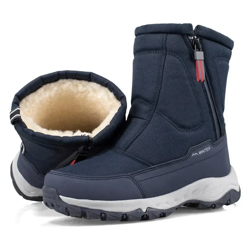 Vyriški batai 2023 Žieminiai batai vyrams Šilti sniego batai Vidurio blauzdos Vyrai Šilti batai Stori pliušiniai žieminiai batai vyrams Moterys Medvilniniai batai
