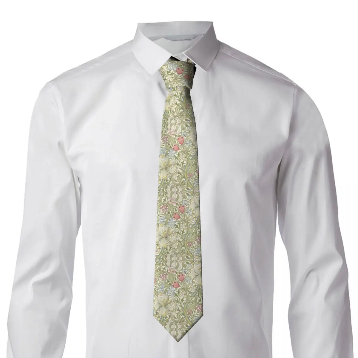 William Morris Art Necktie Vyriški individualizuoti šilko gėlių tekstilės rašto kaklaraištis biurui