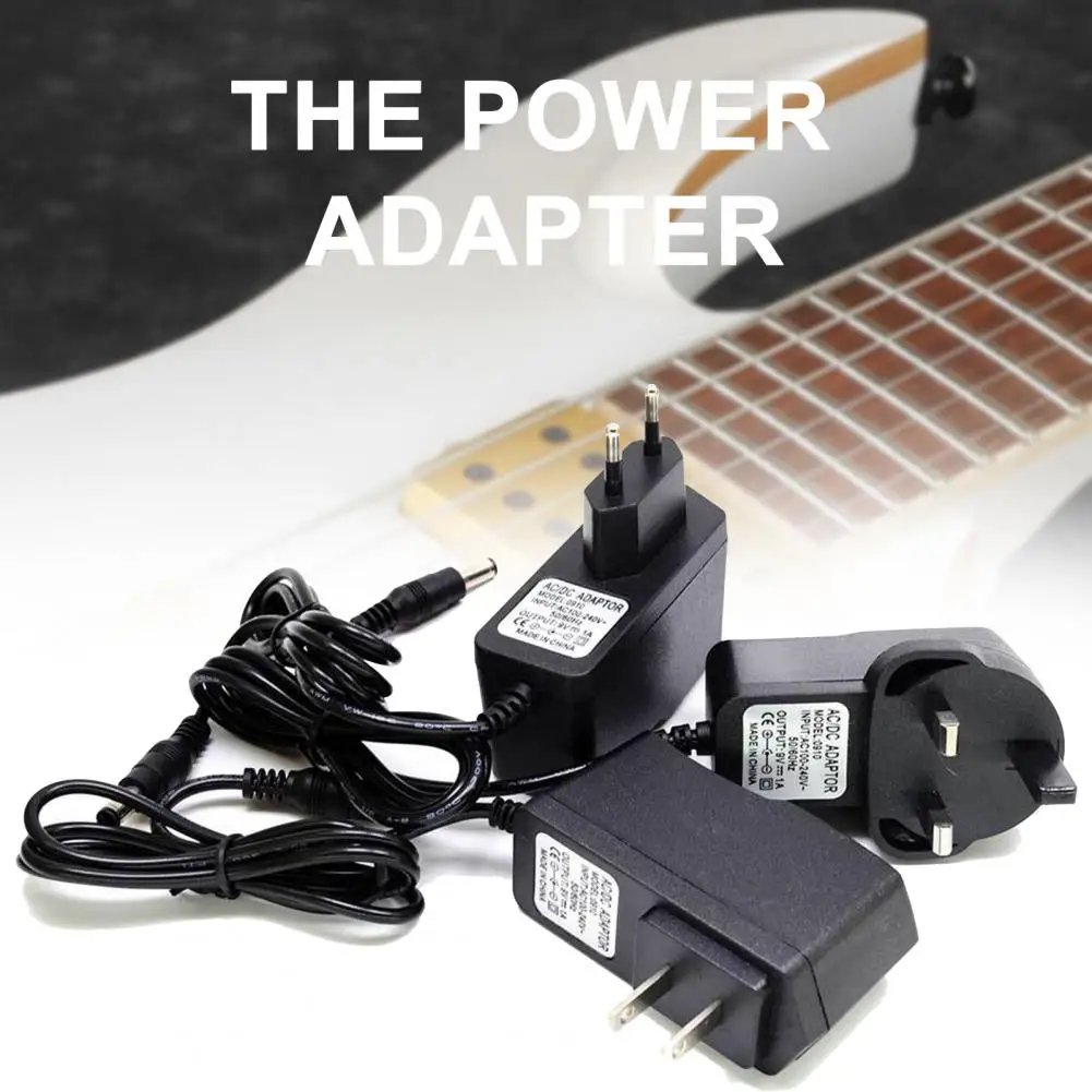 efektų maitinimo adapteris 9V DC 1A (1000mA) gitaros pedalo maitinimo adapteris su 6-in-1 topologijos kabelio prietaisų priedais