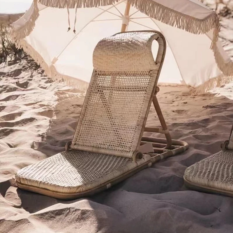 japonų vynuogių audimo paplūdimio kėdės atlošas Daugiafunkcinis sulankstomas nešiojamas lauko kempingas ir laisvalaikis